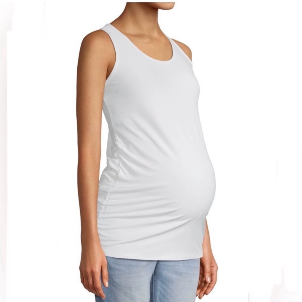 Time and Tru Maternity White Sleeveless Tank Top Size XXL (20)